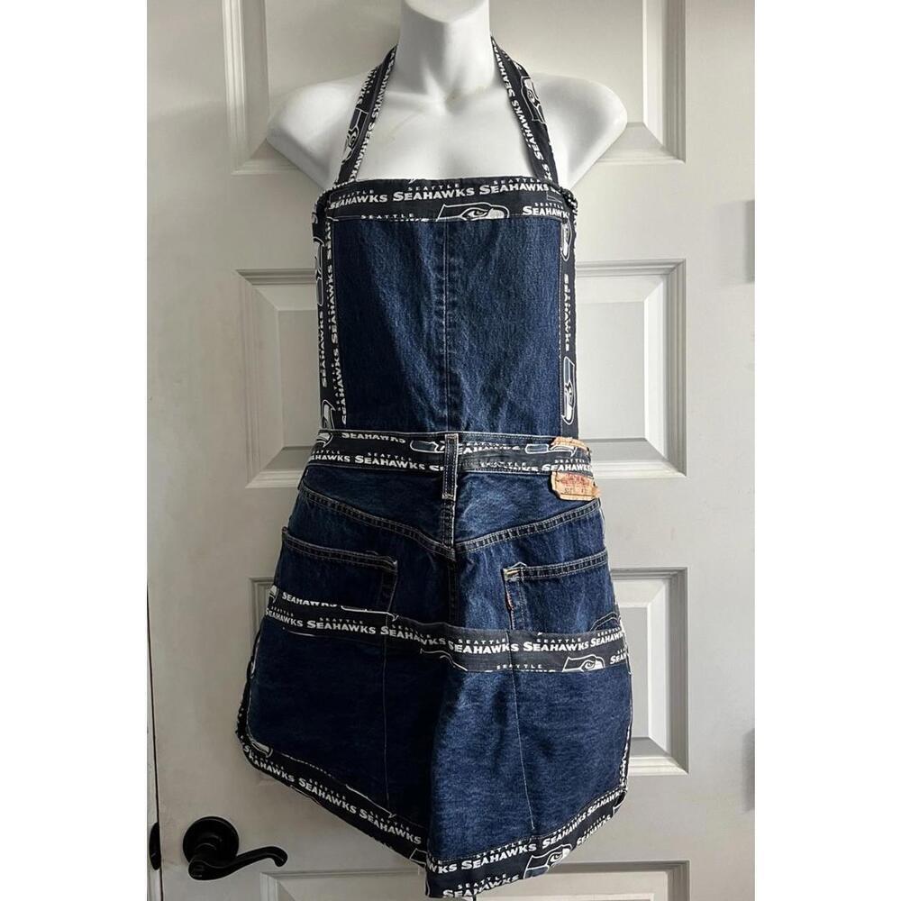 NFL Seattle Seahawks Levi’s Apron Pockets Denim Homemade Football